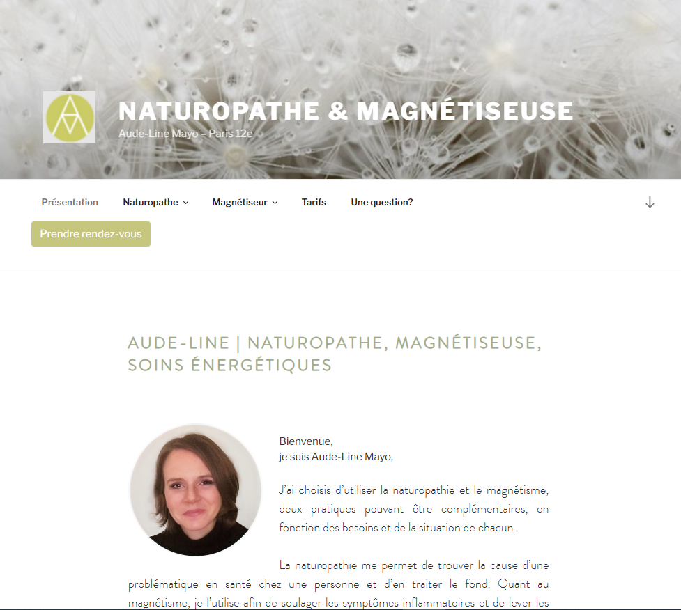 front page site de Audeline Mayo Naturopathe et magnétiseuse 